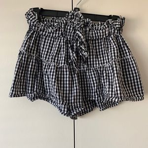 black and white gingham shorts